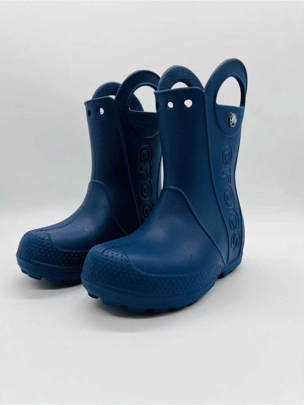 CROCS Kids Matte Navy Blue Handle It Rain Boots Toddler Size 11